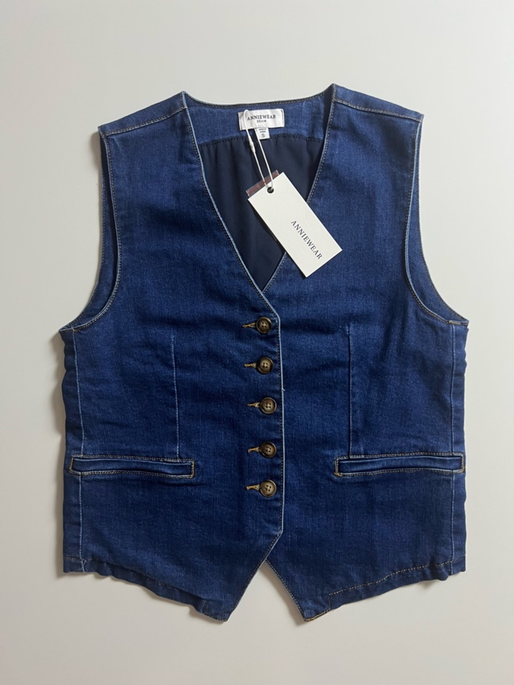 NWT ANNIEWEAR Denim Vest, Size S